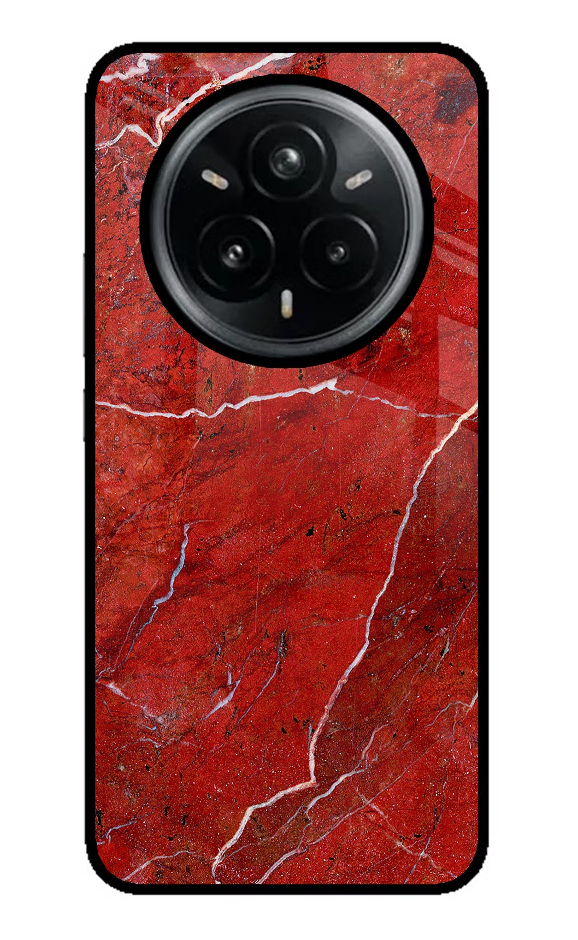 Red Marble Design Realme 14 Pro Plus 5G Glass Case
