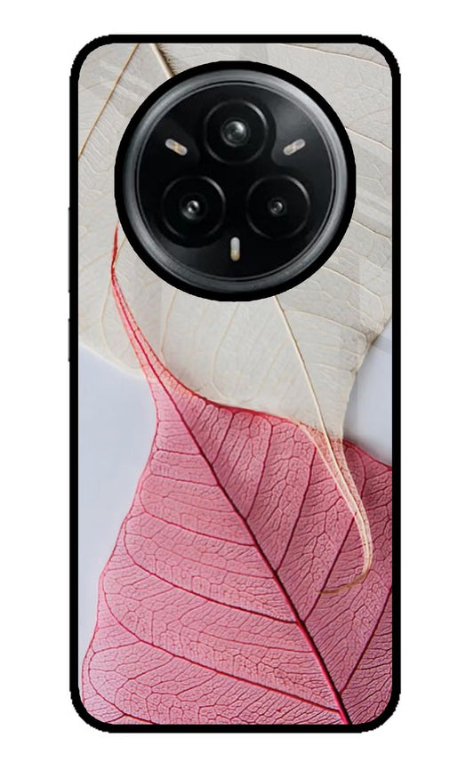 White Pink Leaf Realme 14 Pro Plus 5G Back Cover