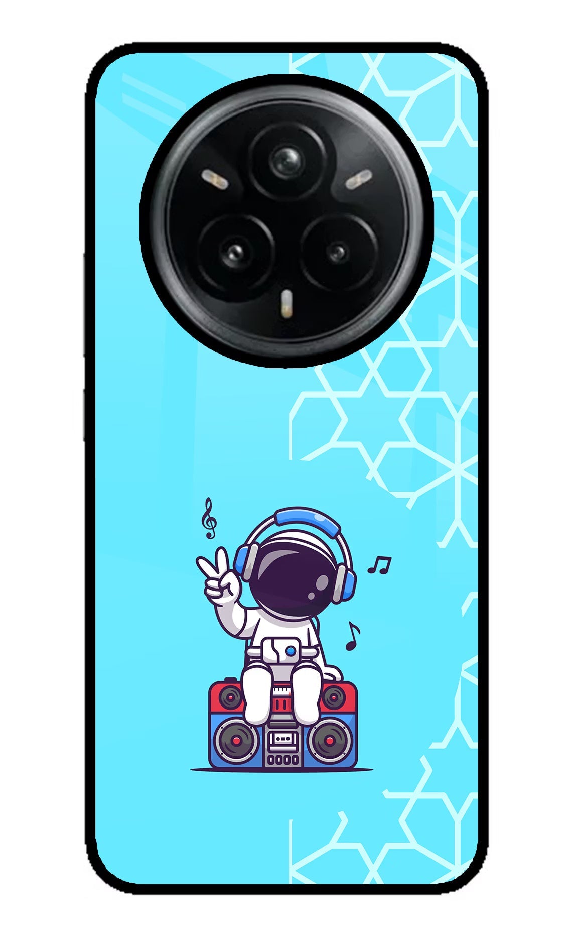 Cute Astronaut Chilling Realme 14 Pro Plus 5G Glass Case