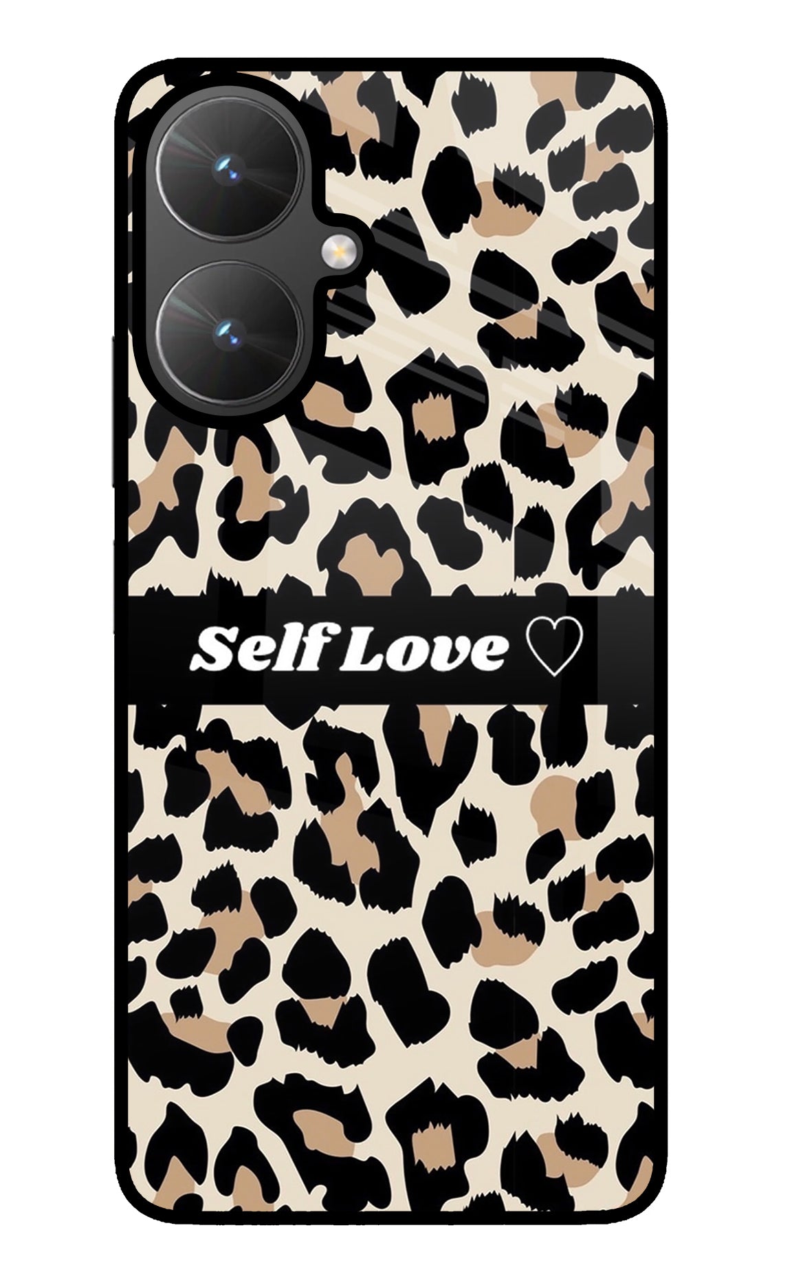 Leopard Print Self Love Poco M6 5G Glass Case