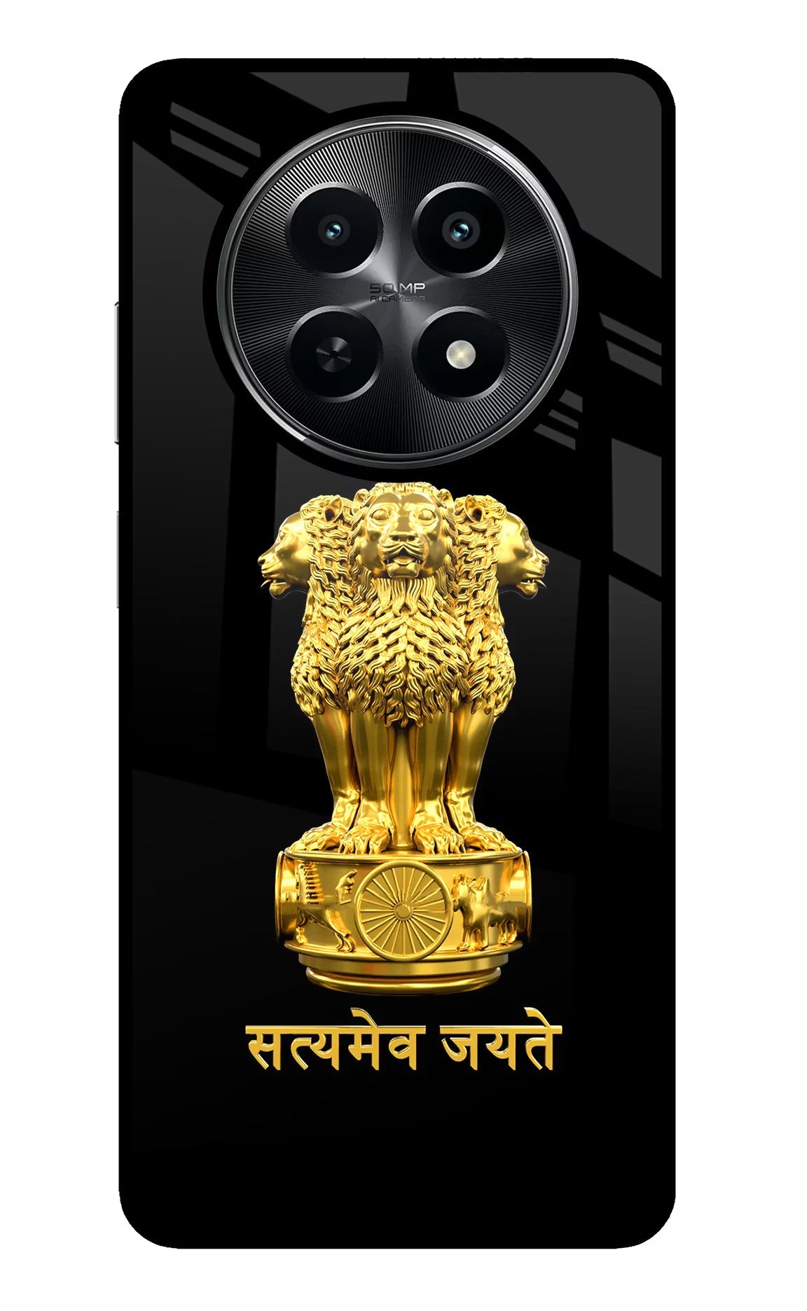 Satyamev Jayate Golden Realme C65 5G Glass Case