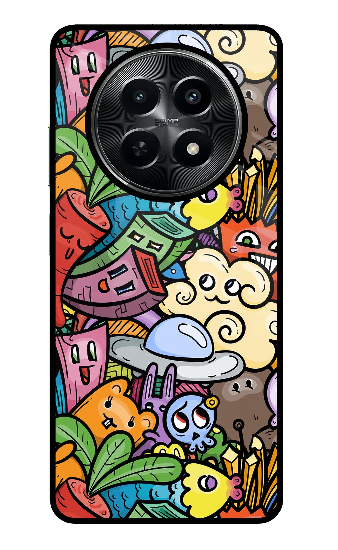 Veggie Doodle Realme C65 5G Glass Case