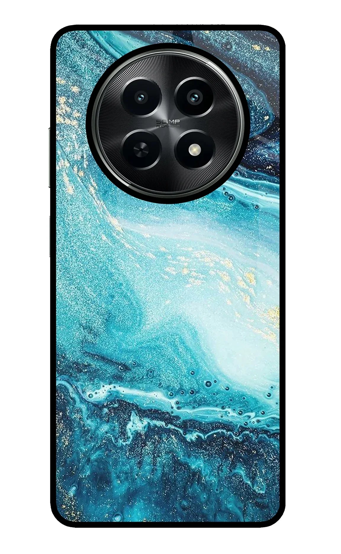 Blue Glitter Marble Realme C65 5G Back Cover
