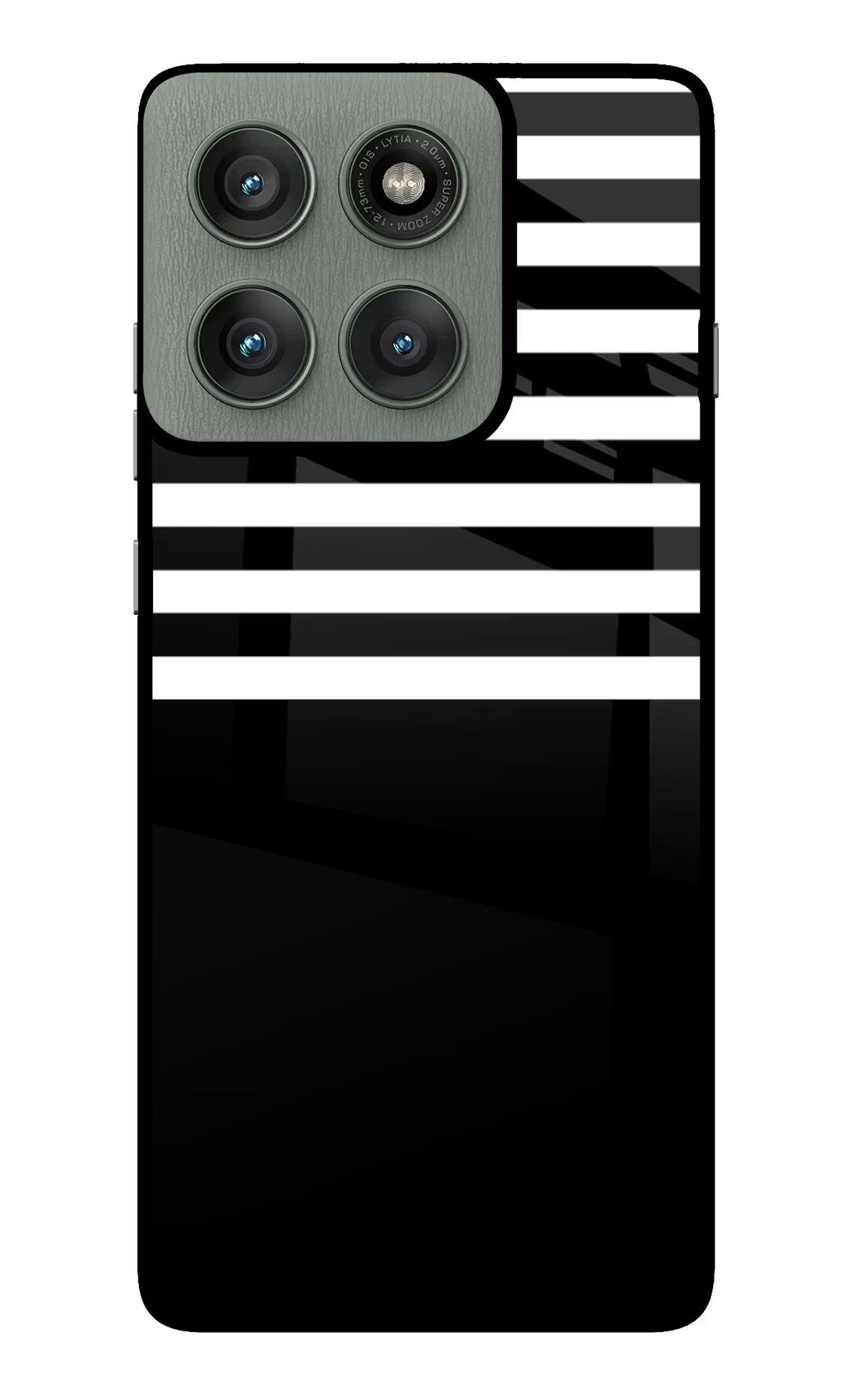 Black and White Print Moto Edge 60 Pro Glass Case