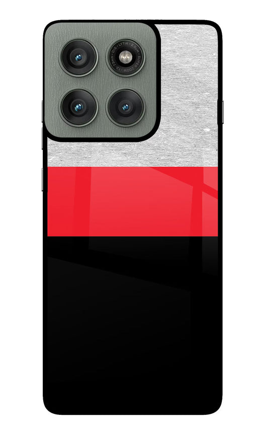 Tri Color Pattern Moto Edge 60 Pro Back Cover
