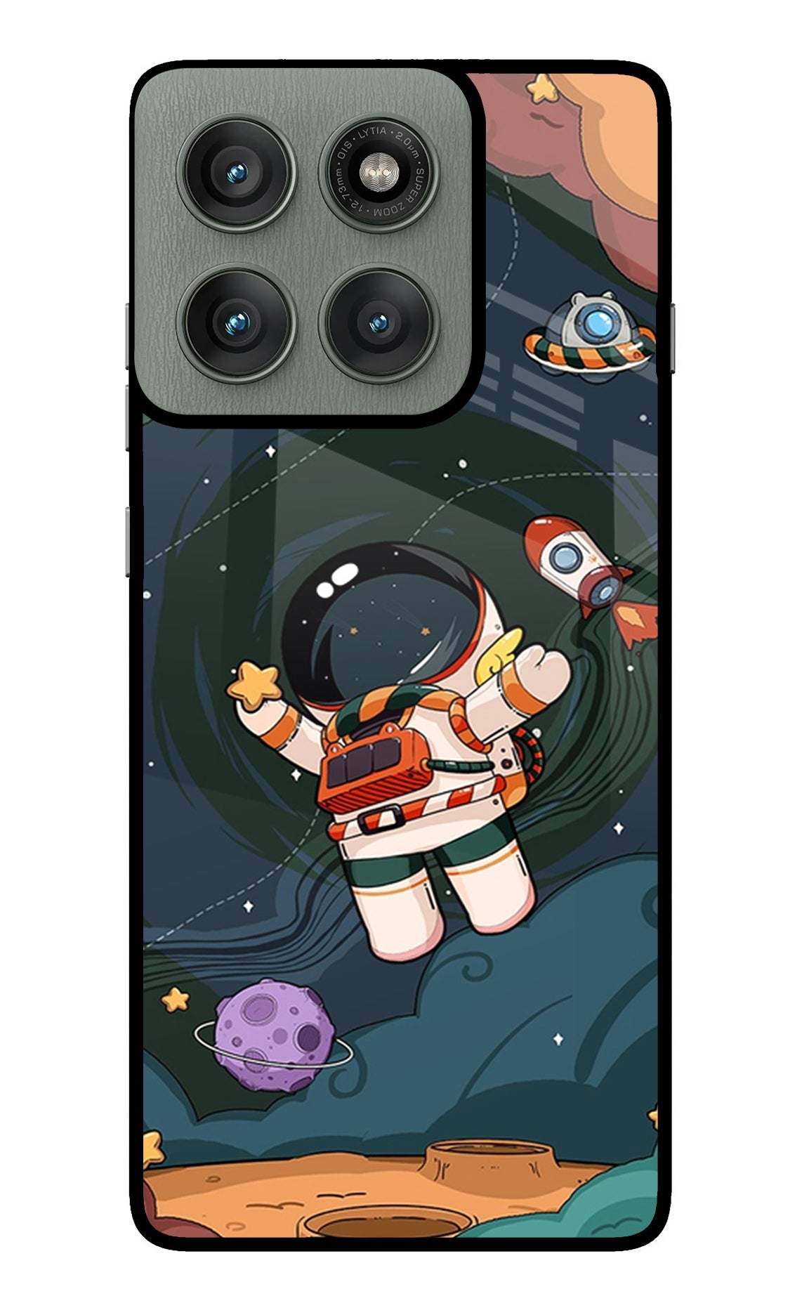 Cartoon Astronaut Moto Edge 60 Pro Back Cover
