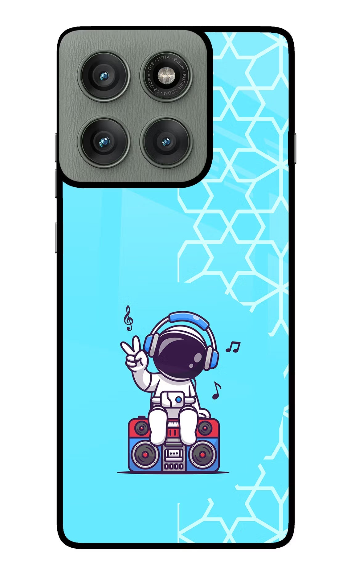 Cute Astronaut Chilling Moto Edge 60 Pro Glass Case
