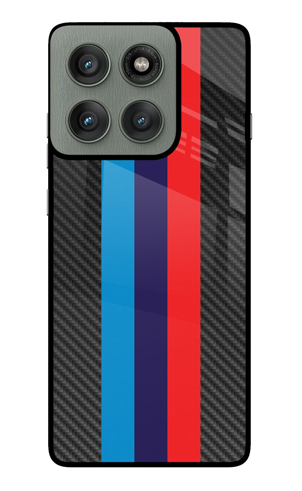 BMW Stripes Pattern Moto Edge 60 Pro Glass Case