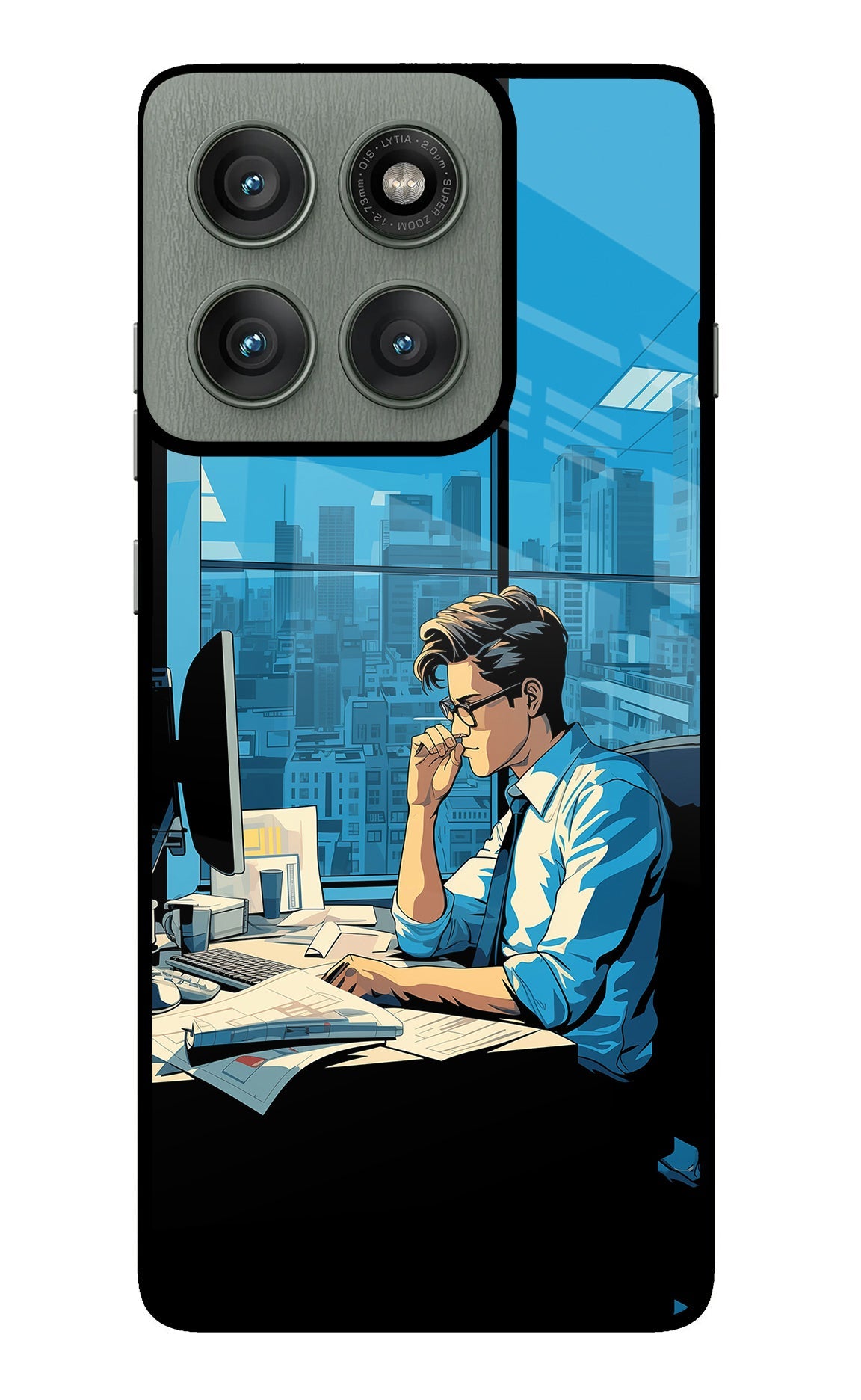 Focused Hustler (AI Generated) Moto Edge 60 Pro Glass Case