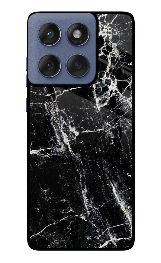 Black Marble Texture Moto Edge 60 Fusion Glass Case