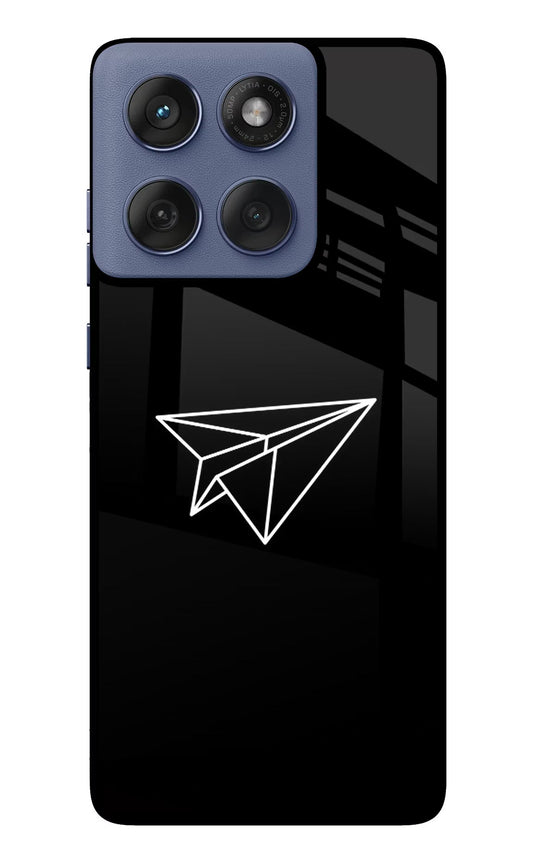 Paper Plane White Moto Edge 60 Fusion Glass Case