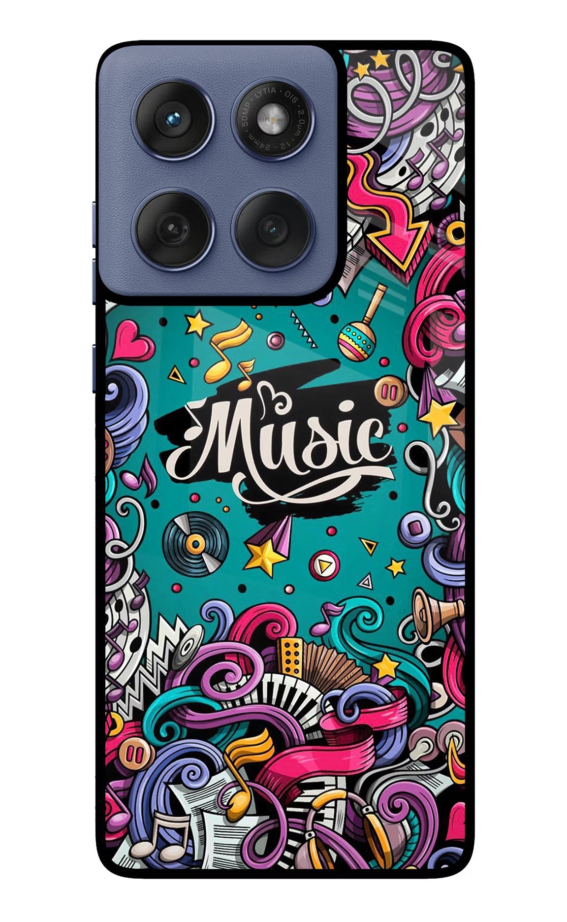 Music Graffiti Moto Edge 60 Fusion Glass Case