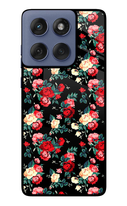 Rose Pattern Moto Edge 60 Fusion Glass Case