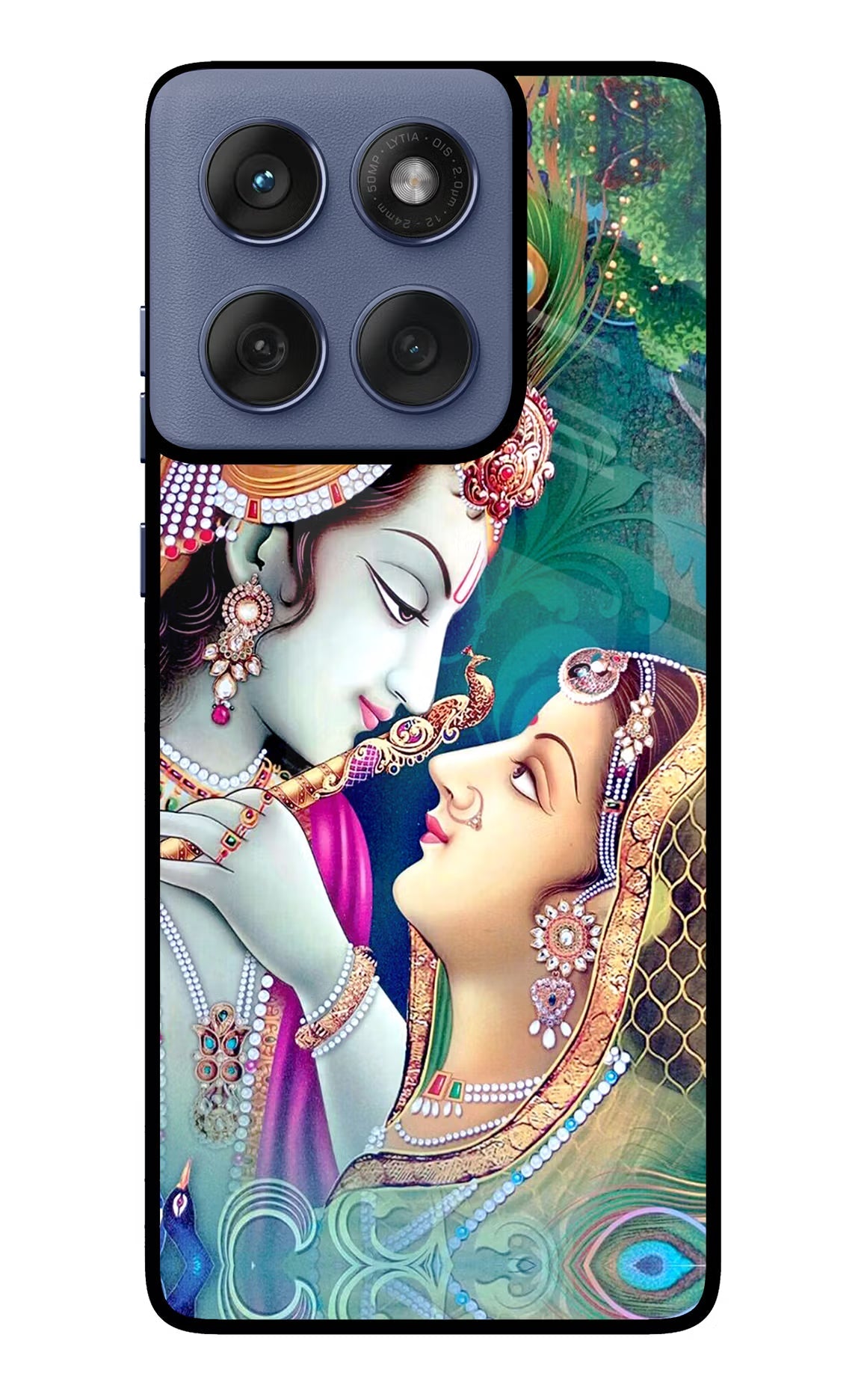 Lord Radha Krishna Moto Edge 60 Fusion Glass Case