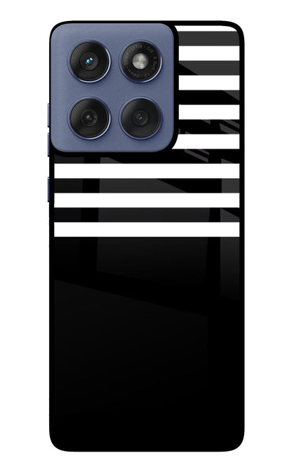 Black and White Print Moto Edge 60 Fusion Back Cover