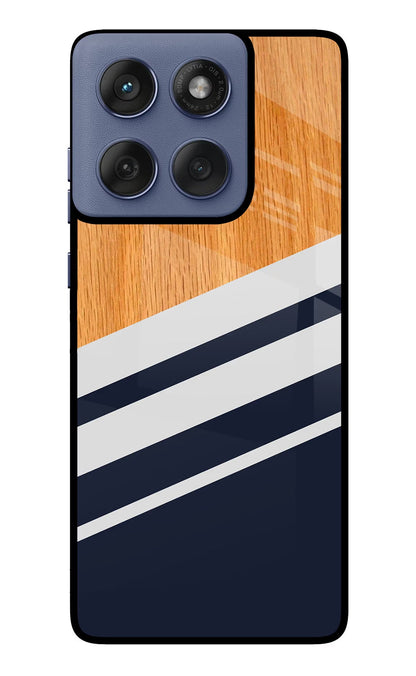 Blue and white wooden Moto Edge 60 Fusion Back Cover
