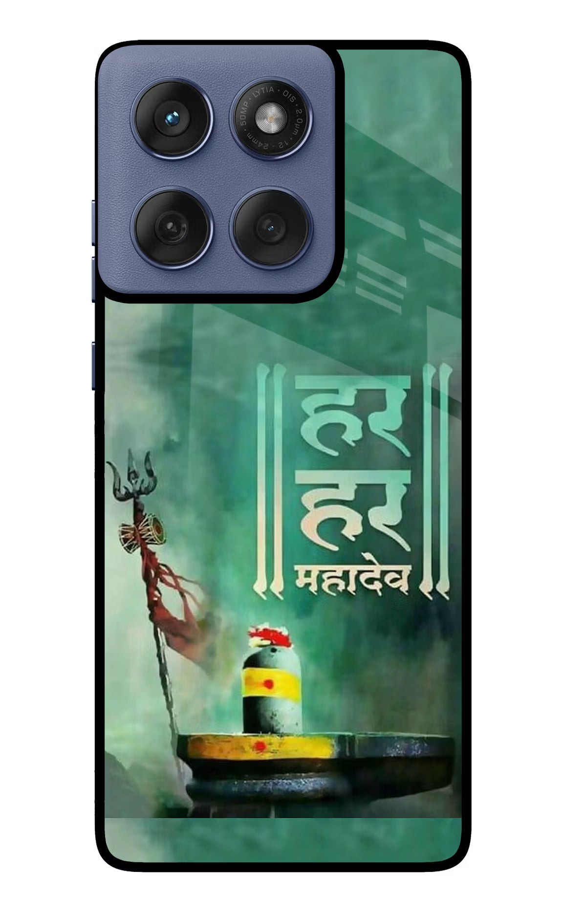 Har Har Mahadev Shivling Moto Edge 60 Fusion Glass Case
