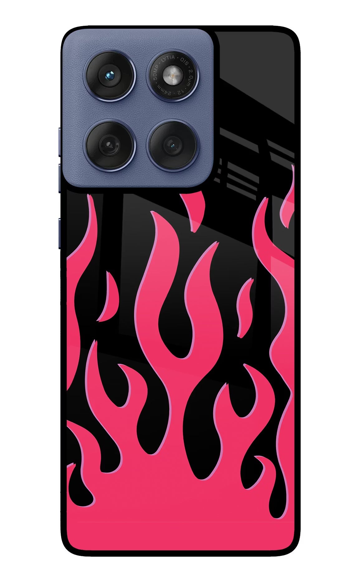 Fire Flames Moto Edge 60 Fusion Glass Case
