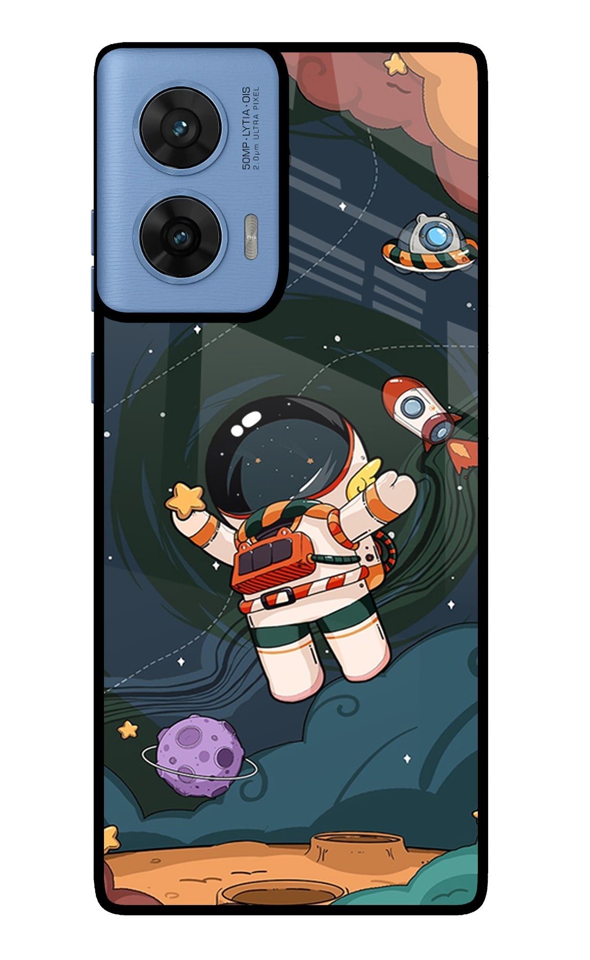 Cartoon Astronaut Moto Edge 60 Fusion Back Cover