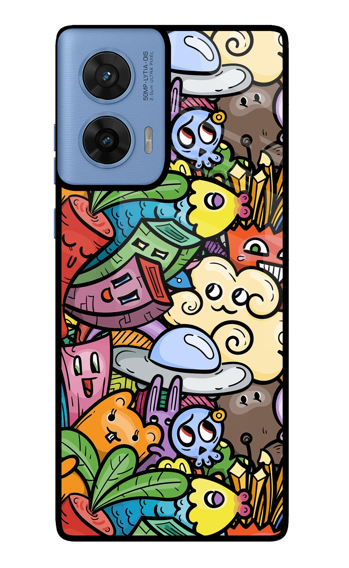 Veggie Doodle Moto Edge 60 Fusion Glass Case