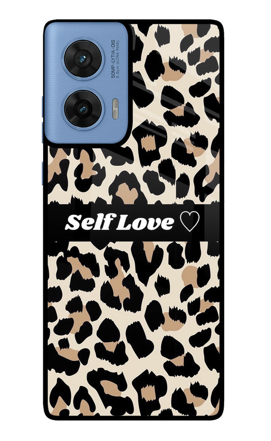 Leopard Print Self Love Moto Edge 60 Fusion Glass Case