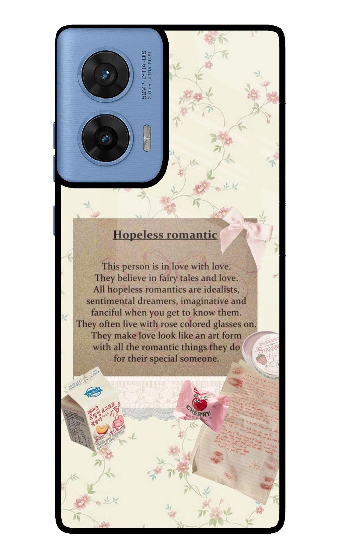Hopeless Romantic Moto Edge 60 Fusion Glass Case