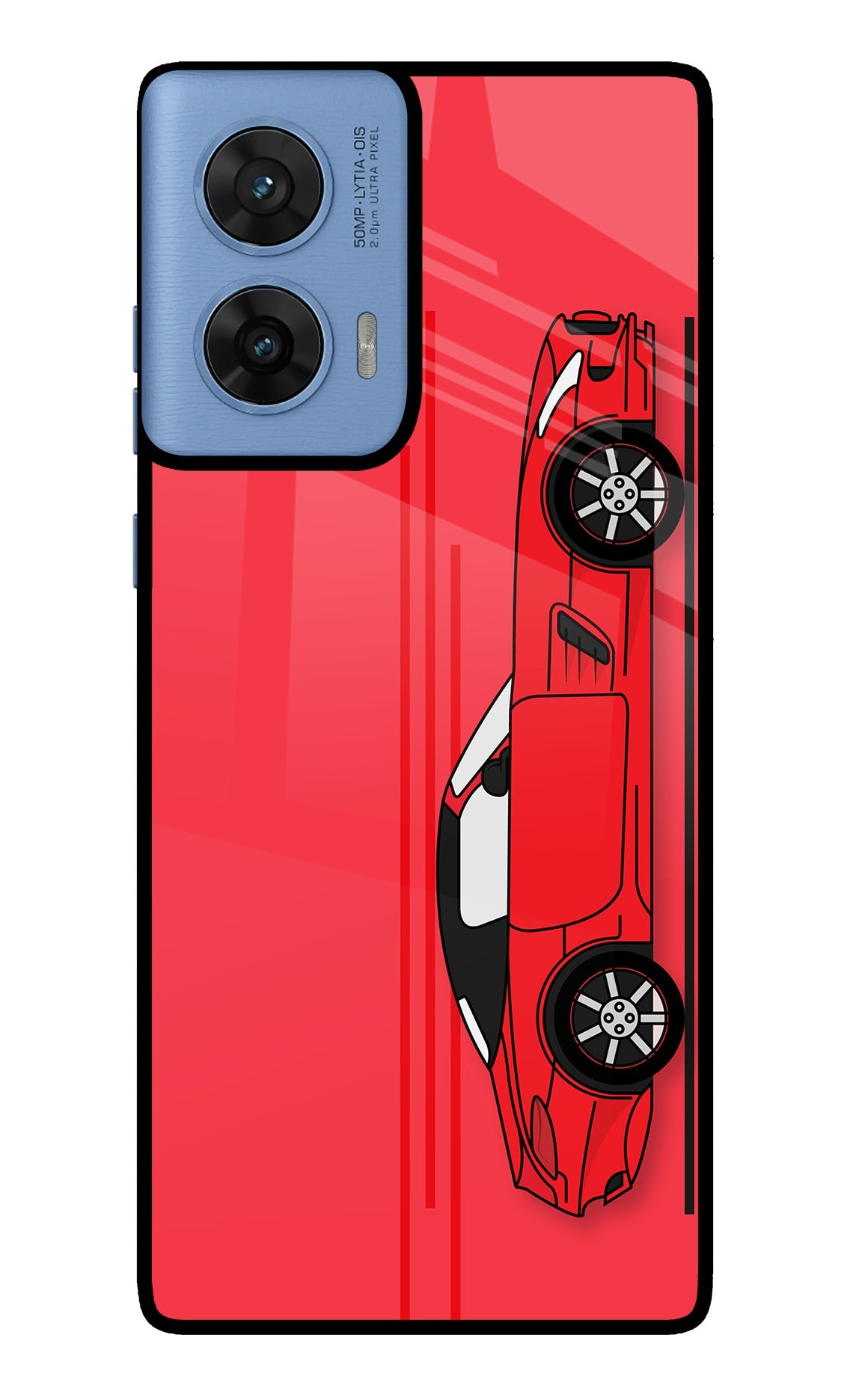 Red Velocity Moto Edge 60 Fusion Glass Case