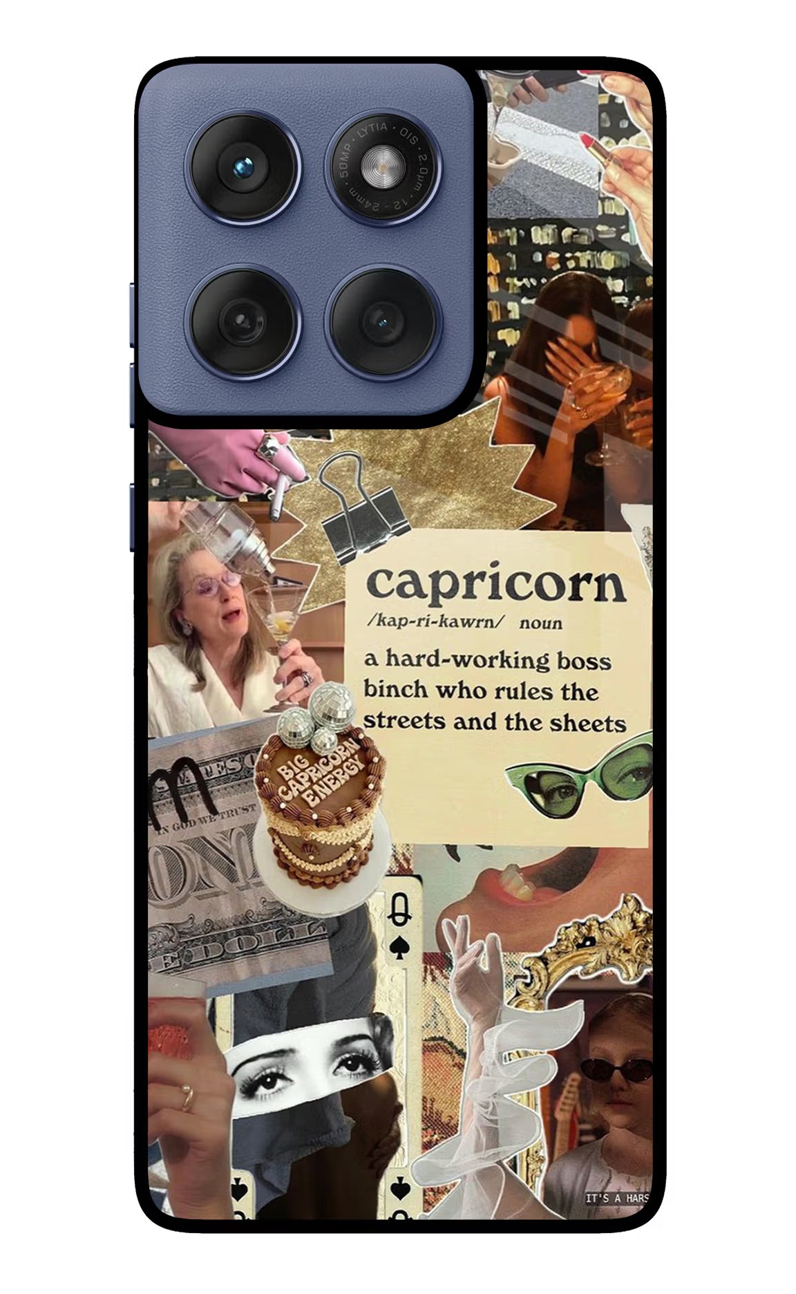 Capricorn Zodiac Moto Edge 60 Fusion Glass Case