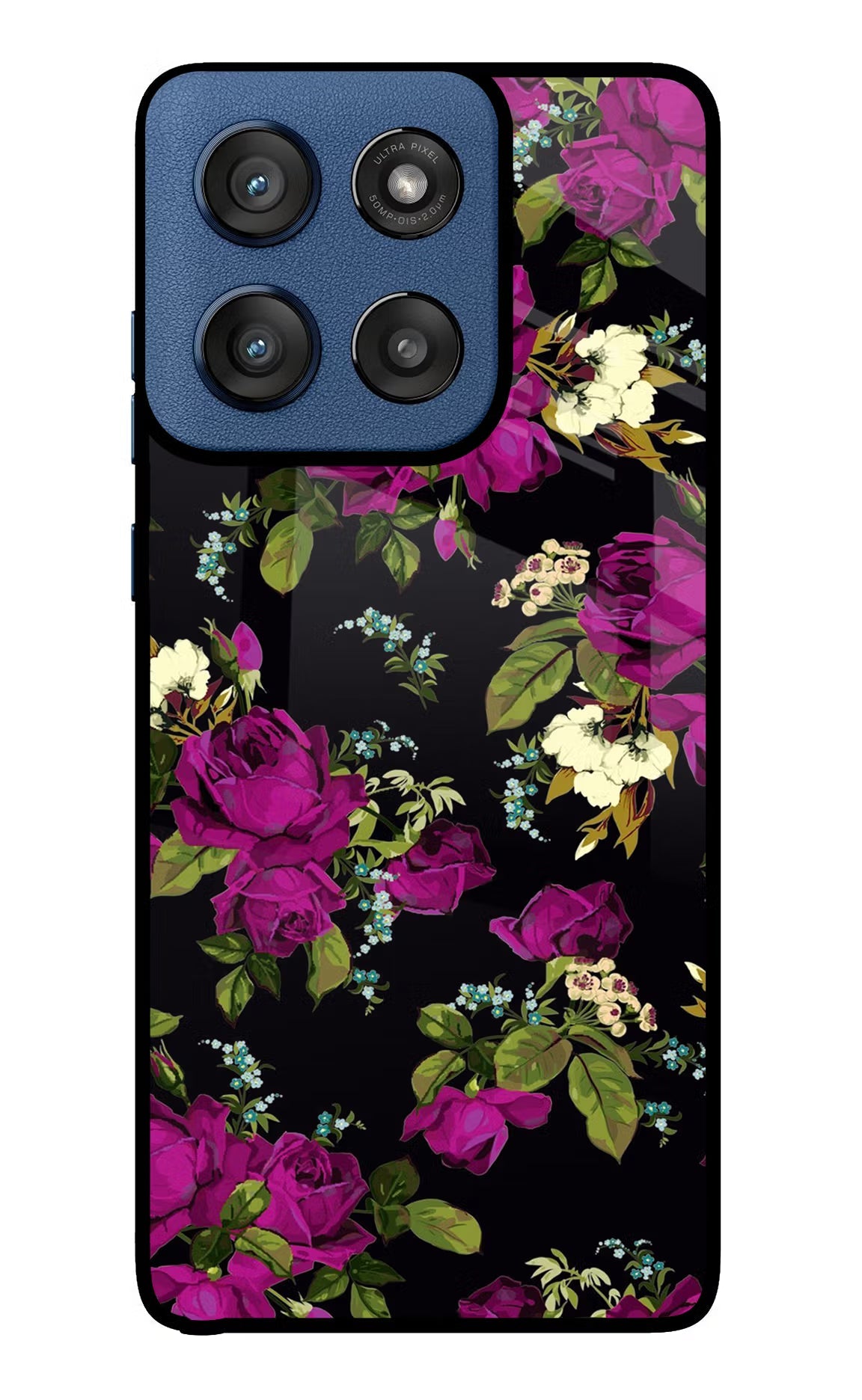 Flowers Moto Edge 60 Stylus Glass Case