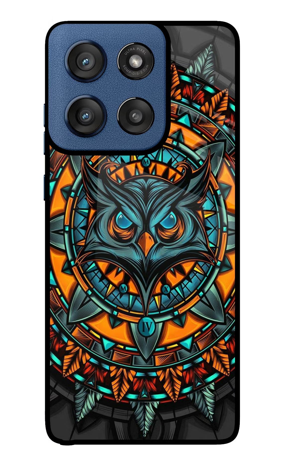 Angry Owl Art Moto Edge 60 Stylus Glass Case