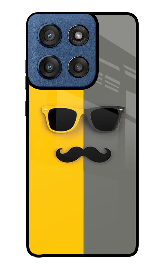 Sunglasses with Mustache Moto Edge 60 Stylus Back Cover
