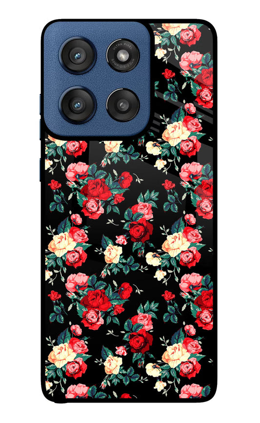 Rose Pattern Moto Edge 60 Stylus Back Cover