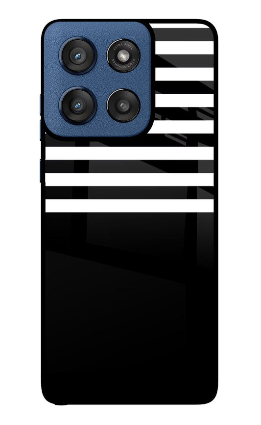 Black and White Print Moto Edge 60 Stylus Back Cover