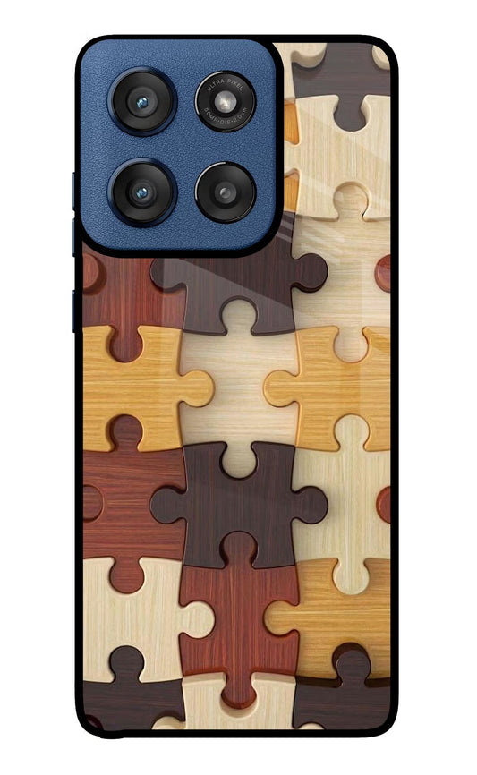 Wooden Puzzle Moto Edge 60 Stylus Back Cover