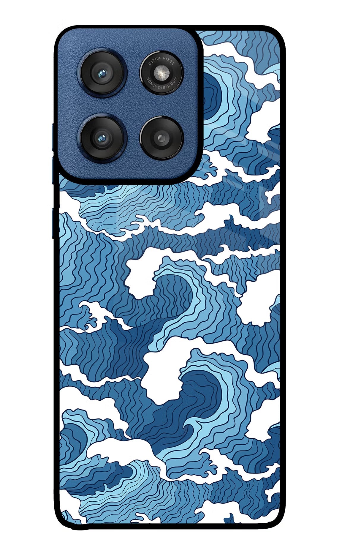 Blue Waves Moto Edge 60 Stylus Glass Case