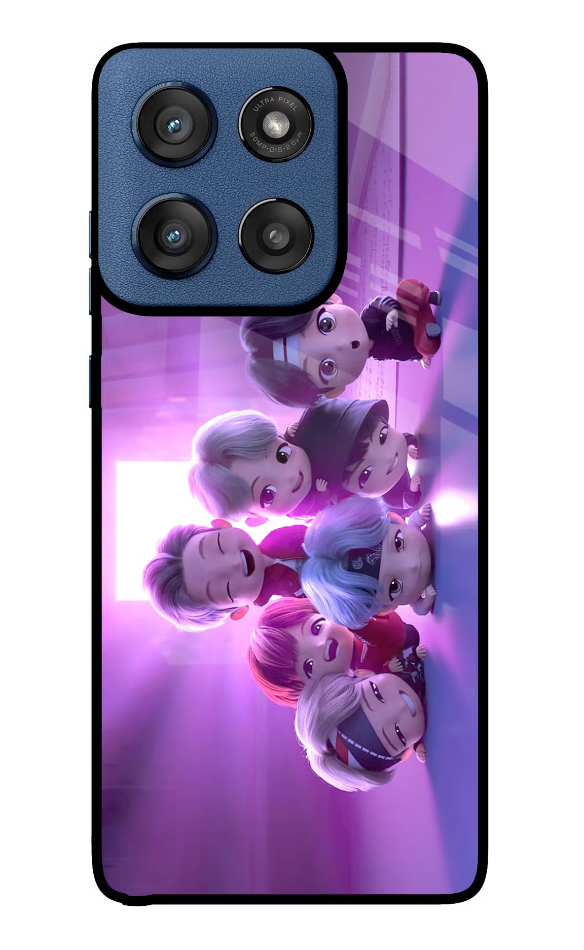BTS Chibi Moto Edge 60 Stylus Glass Case
