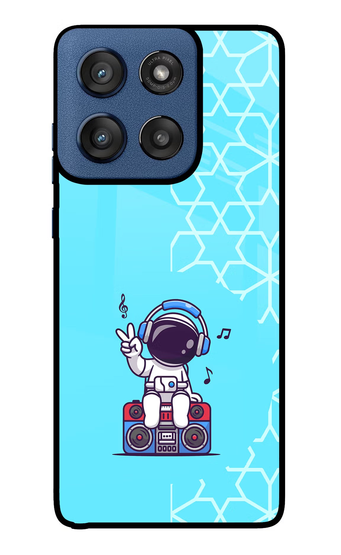 Cute Astronaut Chilling Moto Edge 60 Stylus Glass Case