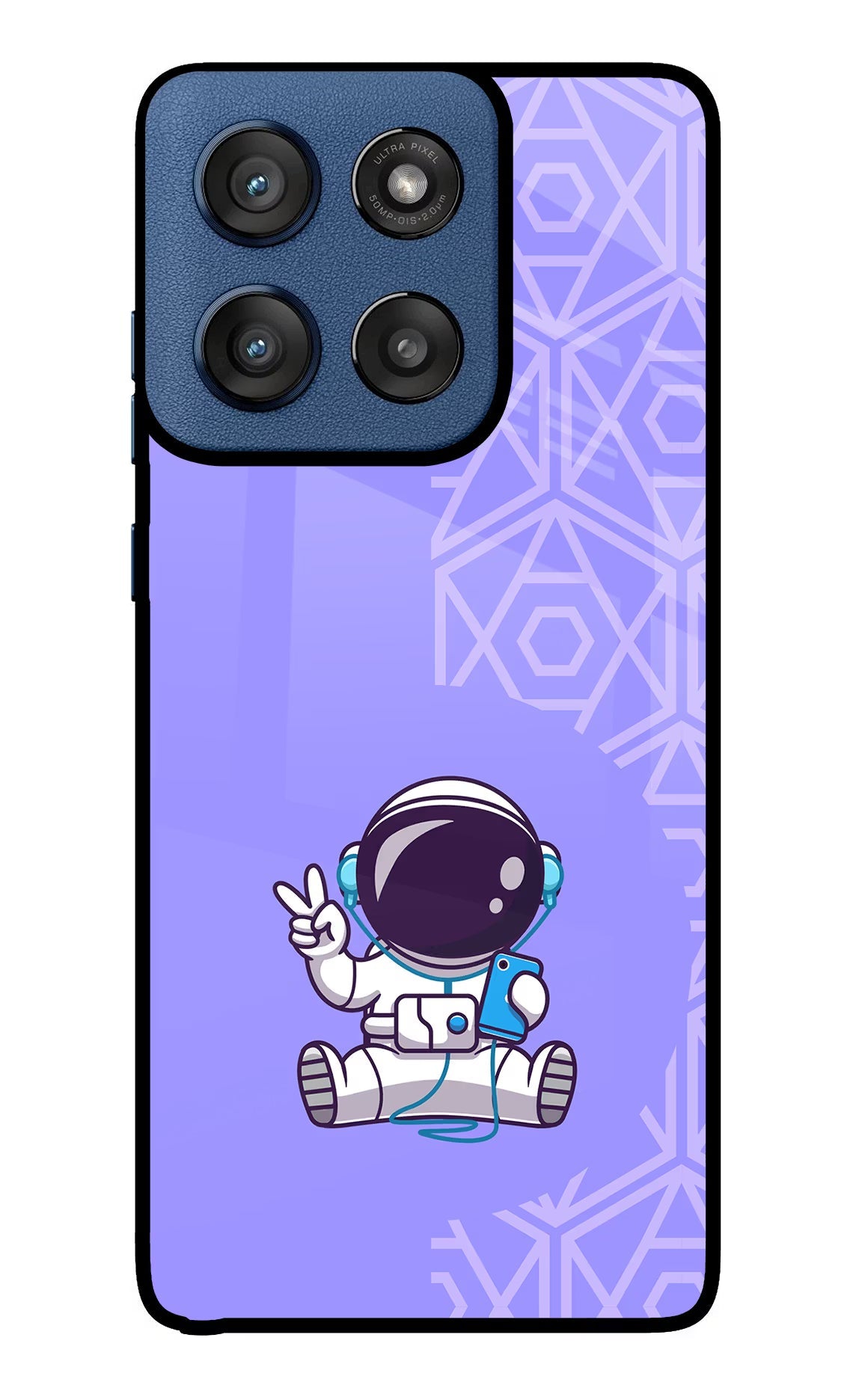 Cute Astronaut Chilling Moto Edge 60 Stylus Glass Case