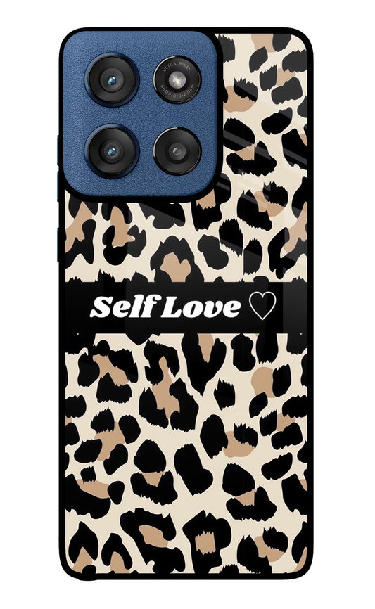 Leopard Print Self Love Moto Edge 60 Stylus Back Cover