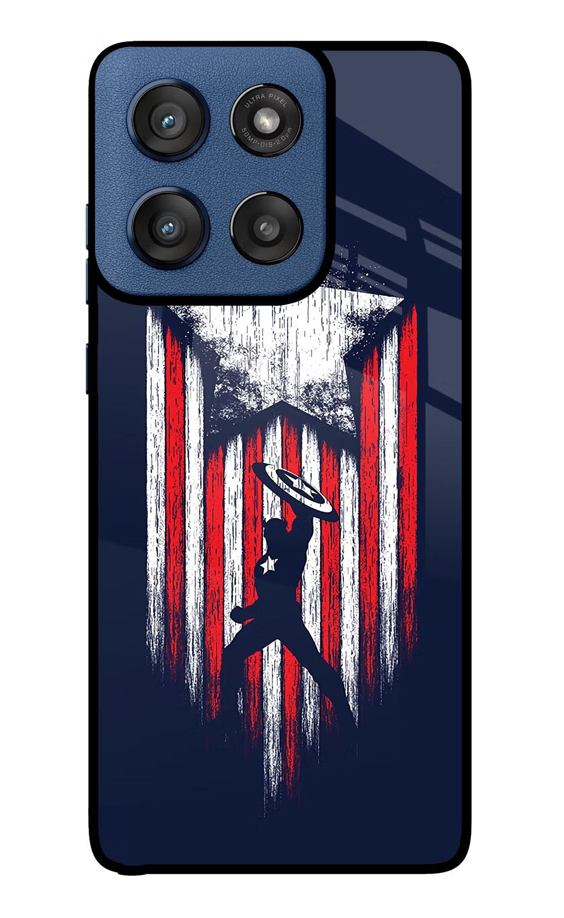 Captain America Marvel Art Moto Edge 60 Stylus Glass Case