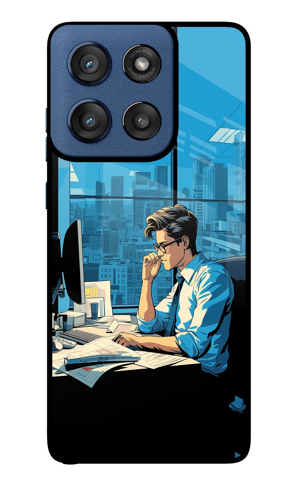 Focused Hustler (AI Generated) Moto Edge 60 Stylus Glass Case