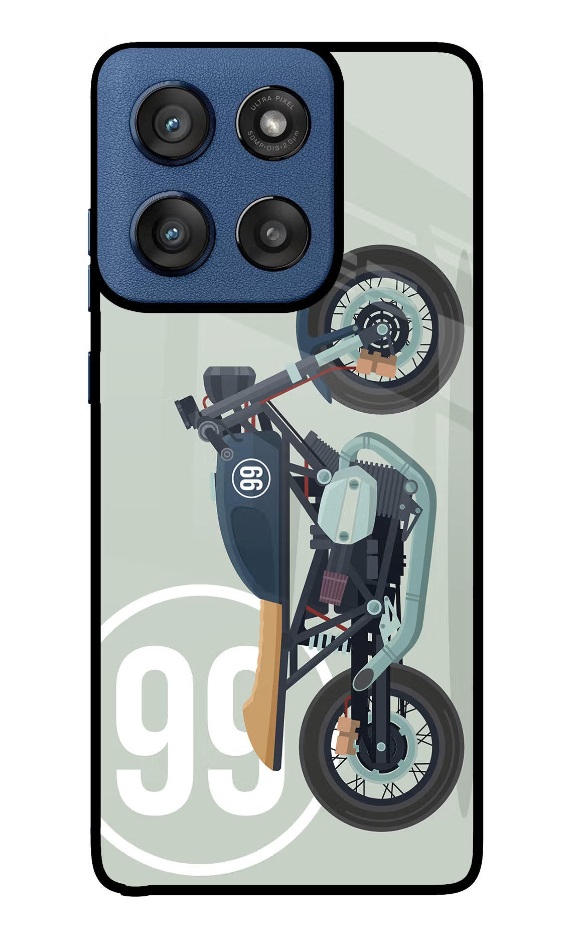 Classic Cafe Racer 99 Moto Edge 60 Stylus Glass Case