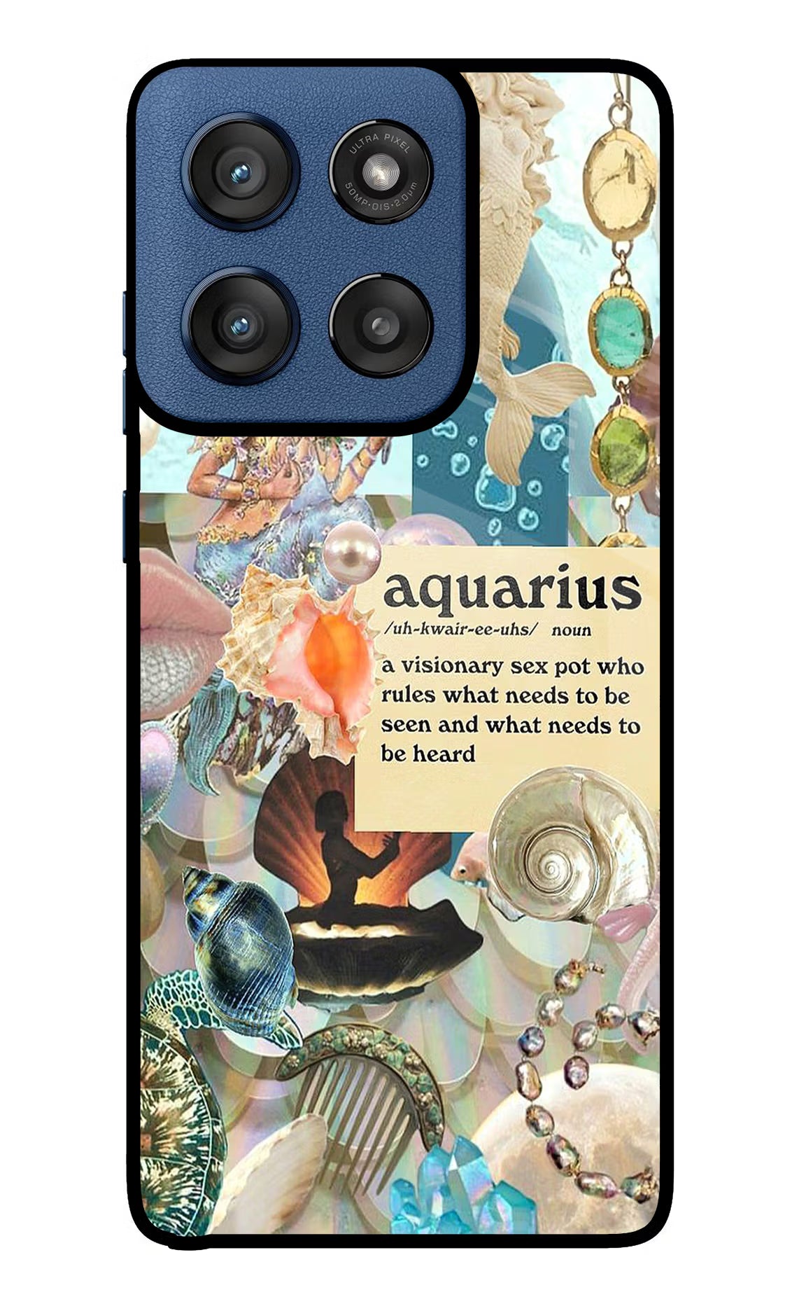 Aquarius Zodiac Moto Edge 60 Stylus Glass Case