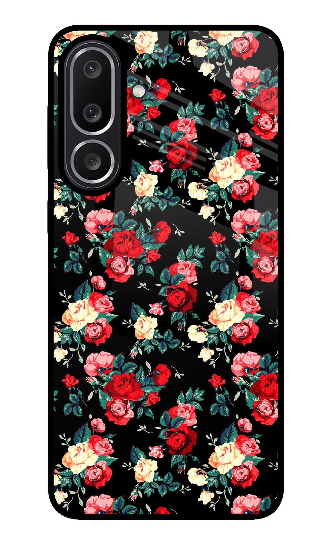 Rose Pattern Samsung M56 5G Glass Case