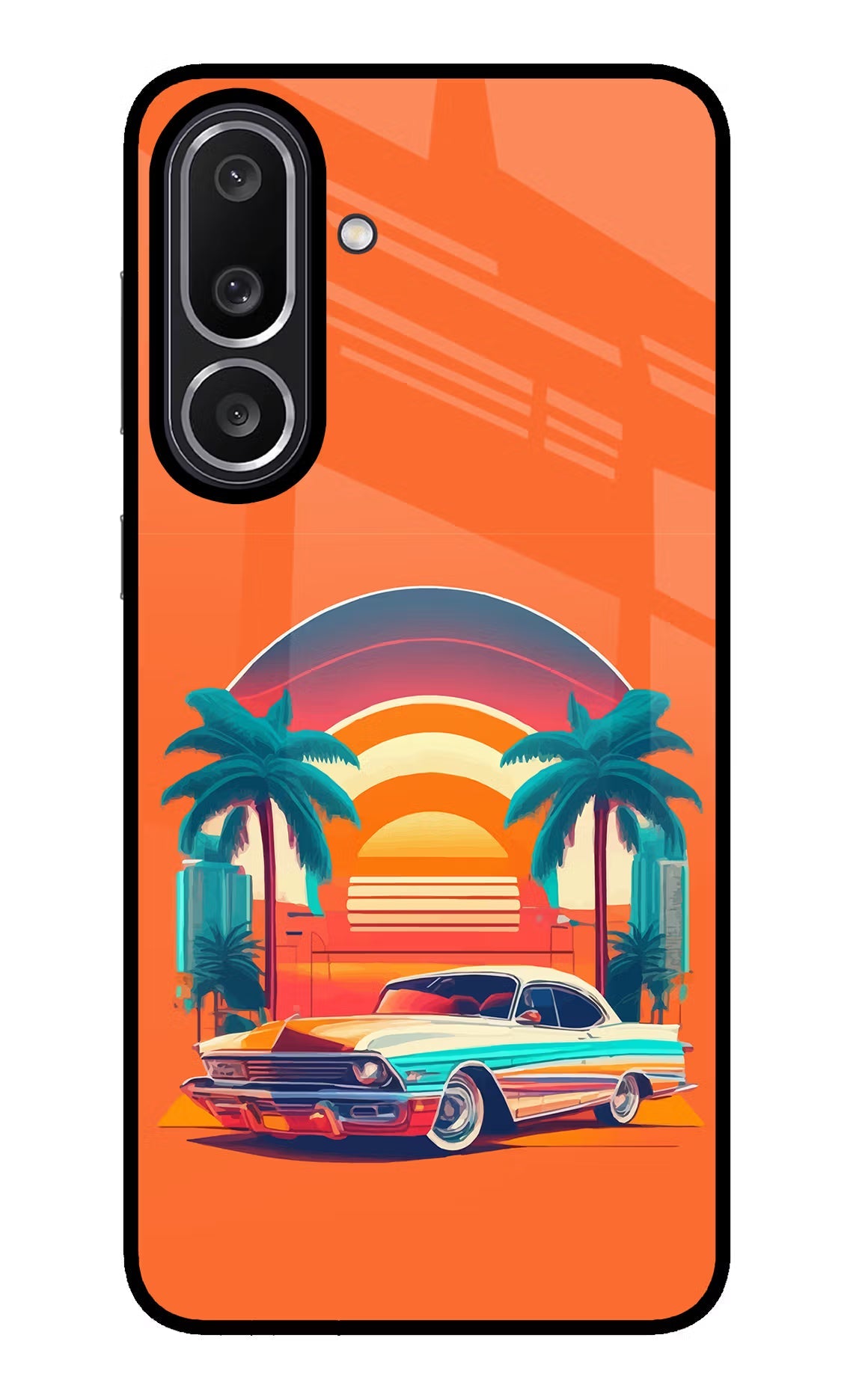 Palm Drive 80s Samsung M56 5G Glass Case