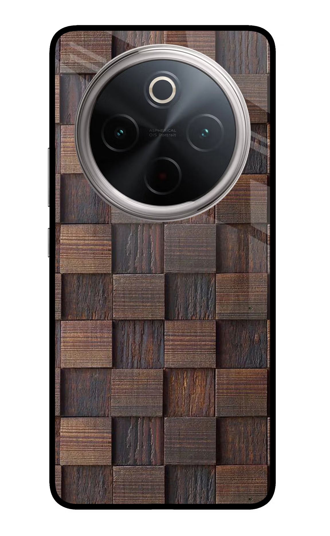 Wooden Cube Design Vivo T4 5G Glass Case