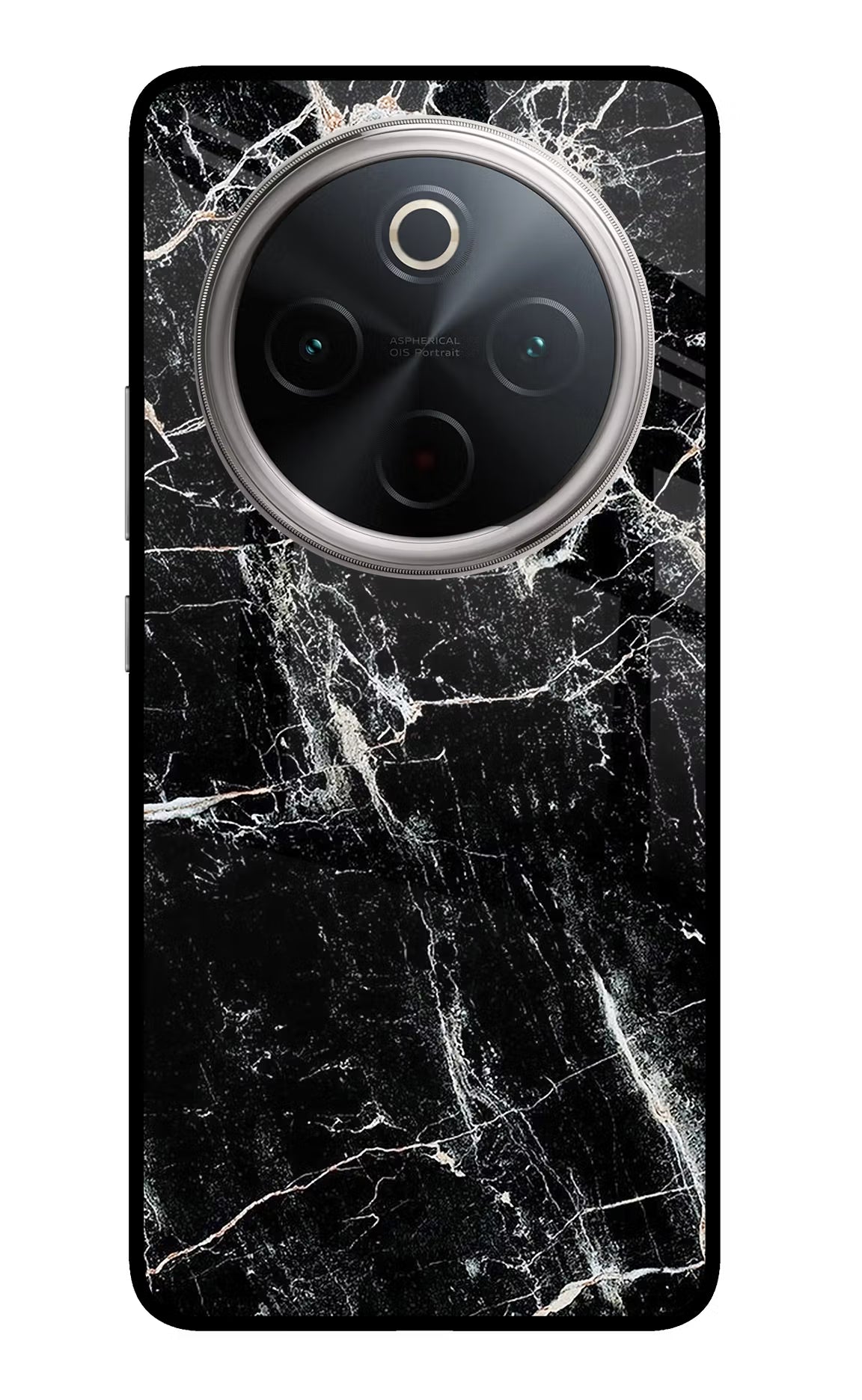Black Marble Texture Vivo T4 5G Glass Case
