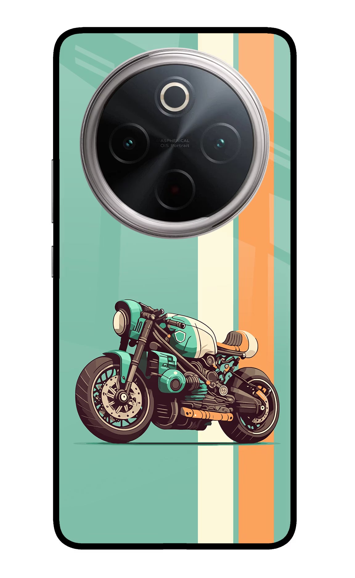 Striped Moto Drift Vivo T4 5G Glass Case
