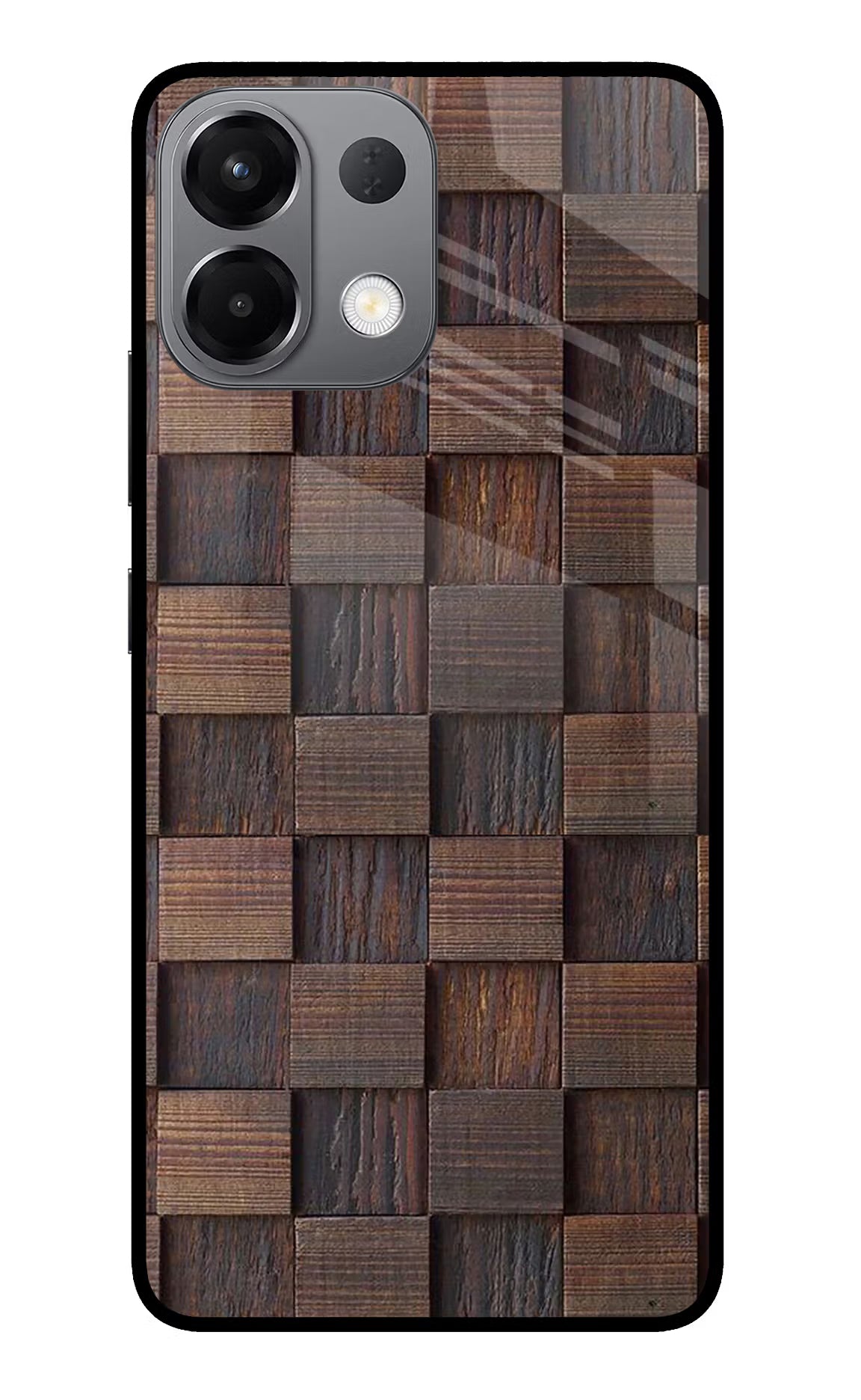 Wooden Cube Design Oppo K13 5G Glass Case