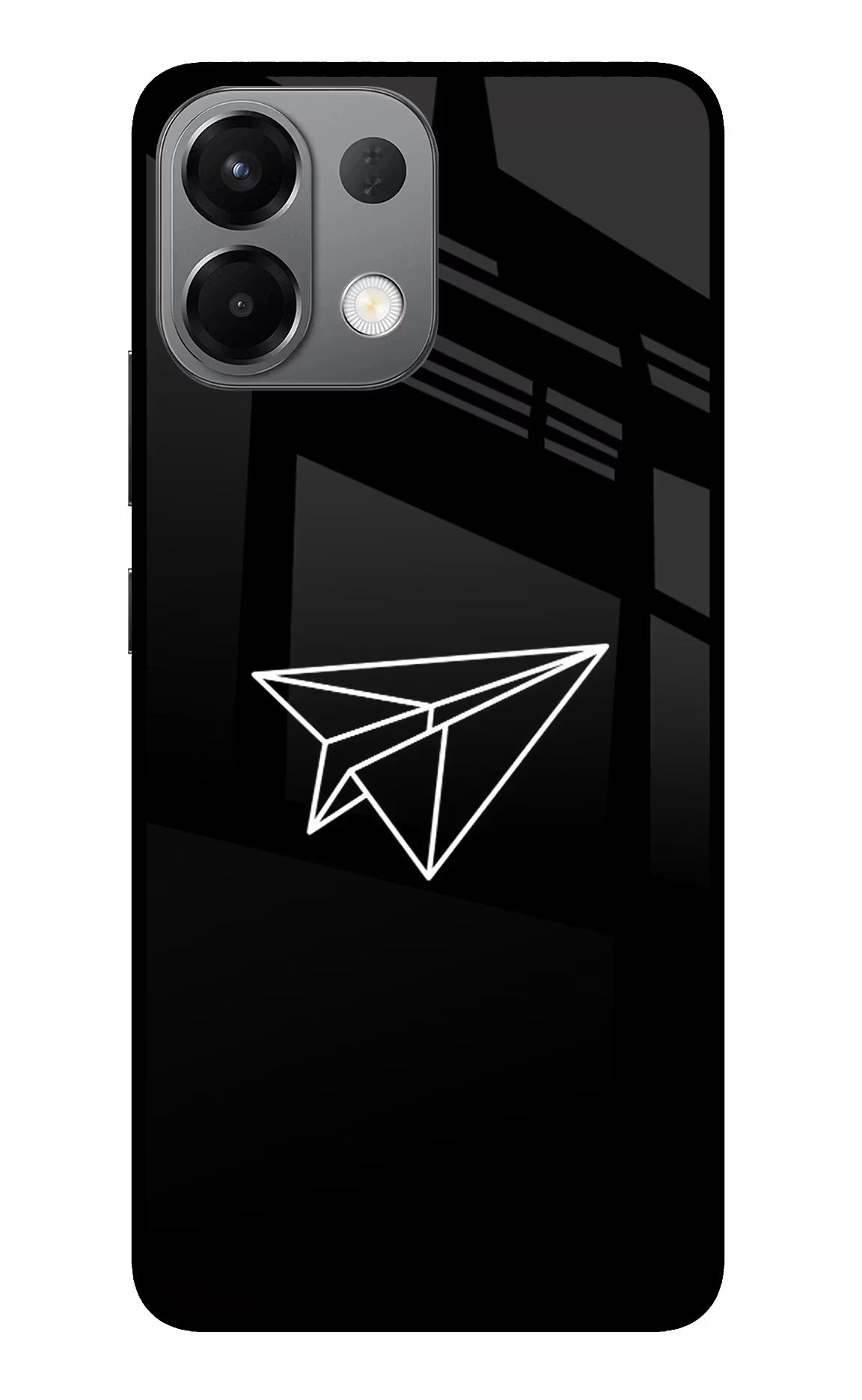 Paper Plane White Oppo K13 5G Glass Case